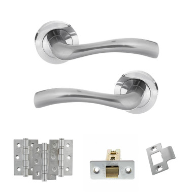 Texas Door Handle Pack With 3" Ce Latch And 3" Fire Hinges X3, Sc product image