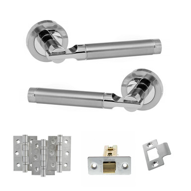 Dakota Door Handle Pack With 3-inch Ce Latch And 3-inch Fire Hinges X3, Sc/pc product image
