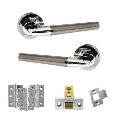 Tennessee Door Handle Pack With 3" Ce Latch And 3" Fire Hinges X3, Bn/Pc product image