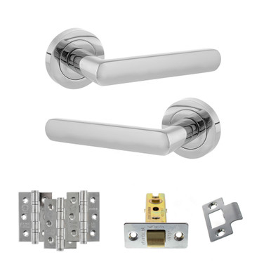 Carolina Door Handle Pack With 76mm Ce Latch And 76mm Fire Hinges X3 product image
