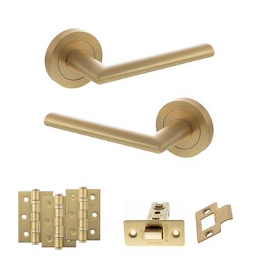 Alabama Door Handle Pack With 3-inch Ce Latch And 3-inch Fire Hinges x 3, Sb product image