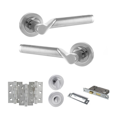 Hawaii Door Handle Pack With 3-Inch Ce Bath Lock And 3-Inch Fire Hinges x 3, Sc/Pc product image
