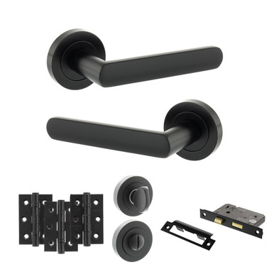 Carolina Door Handle Pack With 3-Inch Ce Bath Lock And 3-Inch Fire Hinges x 3, Mb product image