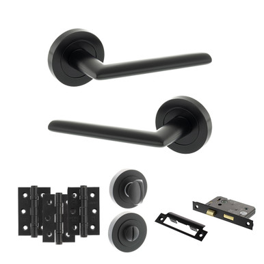 Alabama Door Handle Pack, 3" Ce Bath Lock, 3" Fire Hinges x 3, Mb product image