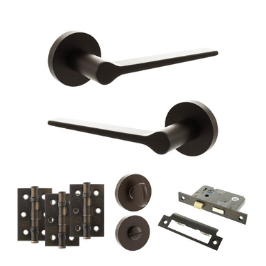 Laviano Door Handle Pack With 3-Inch Ce Bath Lock And 3-Inch Fire Hinges X3 product image