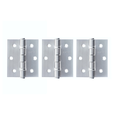 Atlantic Ball Bearing Hinges, 3" x 2.5" x 2.5mm, Set Of 3, Satin Chrome product image