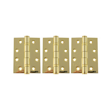 Atlantic Hinges Grade 13 Fire, 4" x 3" x 3mm, Set Of 3, Polished Brass product image
