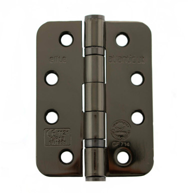 Atlantic Radius Corner Bb Hinges, 4" x 3" x 3mm, Black Nickel product image