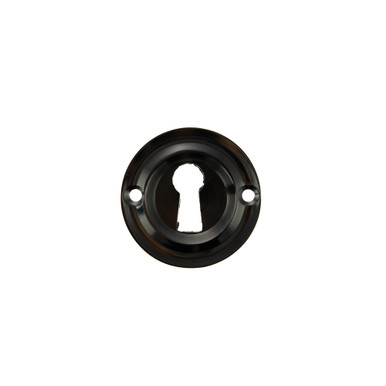Old English Solid Brass Open Key Hole Escutcheons, Black Nickel product image