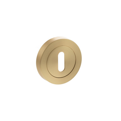 Status Key Escutcheons On Round Rose, Satin Brass product image