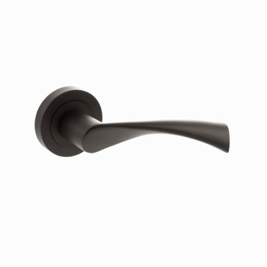 Status Colorado Lever Door Handle On Round Rose, Urban Dark Bronze product image