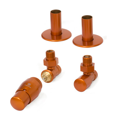 Royal Angled Trvs Valve And Lockshield With 50mm Pipe Masking Set 195x90x60 True Copper product image