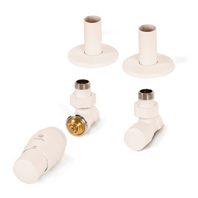 Royal Angled Trvs Valve And Lockshield With 50mm Pipe Masking Set 195x90x60 Soft 9016 (Matt White) product image