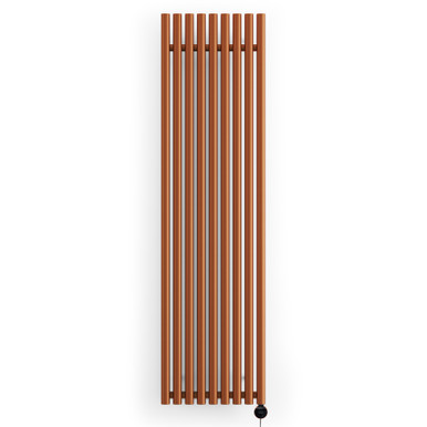 Smooth Textured Copper Oil Filled Electric Radiator With Terma Veo Heating Element, 40mm Cylindrical Chunky Bars 1800x480x96 True Copper product image
