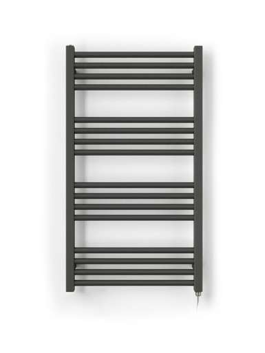 Smooth Grey Oil Filled Electric Towel Rail With Terma Sim Element 900x500x72 Sparkling Grey product image