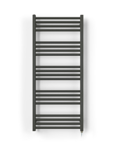 Smooth Grey Oil Filled Electric Towel Rail With Terma Sim Element 1140x500x72 Sparkling Grey product image