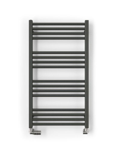 Silk Smooth Textured Grey Fiona Heated Towel Rail 900x500x72 Sparkling Grey product image