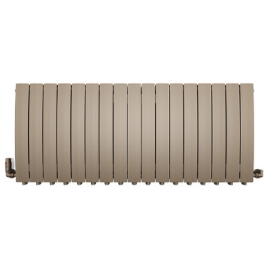 Rough Textured, Sand Brown, Matt, Cast Aluminium Radiator With Flat Curved Bars 590x1360x100 Quartz Mocha product image