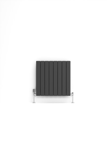 Anthracite Grey Smooth Texture Flat Profile Double Panel Radiator, 70mm Wide Bars 600x588x93 Metallic Grey product image