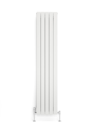 White Smooth Texture Flat Profile Single Panel Radiator, 70mm Wide Bars 1800x366x73 White RAL 9016 product image