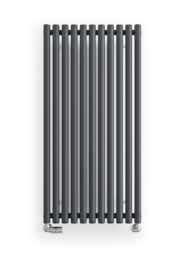 Matt Textured Dark Grey Designer Radiator, 40mm Diameter Bars 1200x590x96 Modern Grey product image