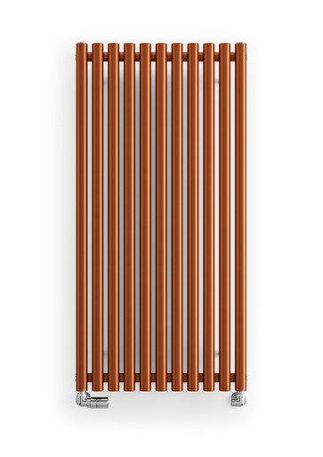 Smooth Copper Designer Radiator, 40mm Diameter Bars 1200x590x96 True Copper product image