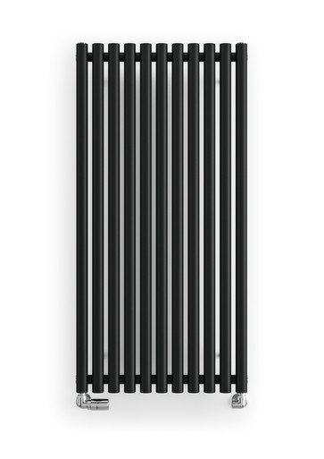 Rough Textured Black Designer Radiator, 40mm Diameter Bars 1200x590x96 Heban Black product image