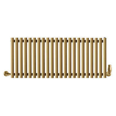 Smooth Brass Designer Radiator With 40mm Diameter Vertically Aligned Bars 500x1195x96 Brass product image