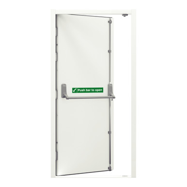 Security Fire Exit Door, 890mm x 2095mm, Left Hand, External Open, White product image