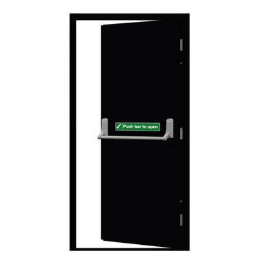 Budget Fire Exit Door, 890mm x 2095mm, Right Hand, External Open, black product image
