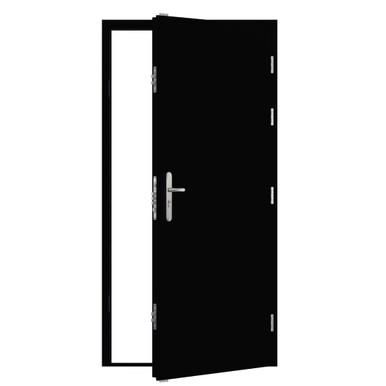 Black Security Personnel Door Single, 990mm x 2095mm, Left Hand External Open product image
