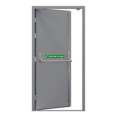 Security Fire Exit Door, Single, Grey, 990mm x 2095mm, Left Hand, External Open product image