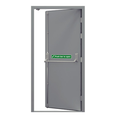 Security Fire Exit Door Single, Goosewing grey, 990mm x 2095mm, Right Hand, External Open product image