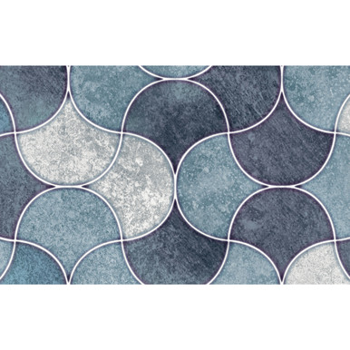 Wetwall Alloy Blue Scallop Vanity Splashback, 400mm x 250mm x 4mm product image