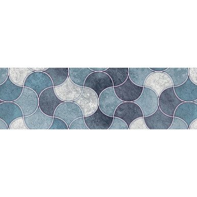 Wetwall Alloy Blue Scallop Vanity Splashback, 800mm x 250mm x 4mm product image