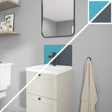 Wetwall Alloy Aqua/Cadet Alloy Vanity Splashback, 400mm x 250mm x 4mm product image