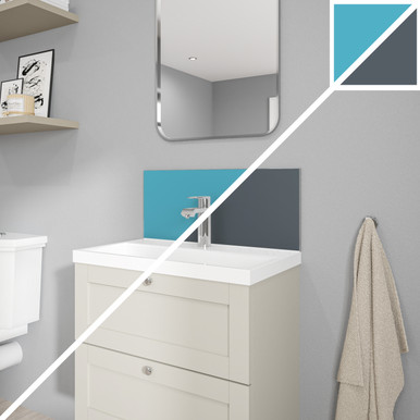 Wetwall Alloy Aqua/Cadet Alloy Vanity Splashback, 600mm x 250mm x 4mm product image