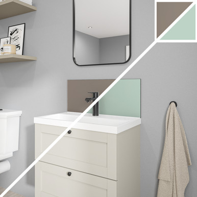 Wetwall Alloy Terra Grey/Seabreeze Green Alloy Vanity Splashback, 600mm x 250mm x 4mm product image