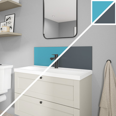 Wetwall Alloy Aqua/Cadet Alloy Vanity Splashback, 800mm x 250mm x 4mm product image