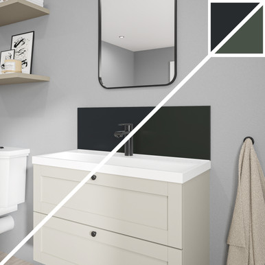 Wetwall Alloy Midnight Grey/Hadrian Green Alloy Vanity Splashback, 800mm x 250mm x 4mm product image