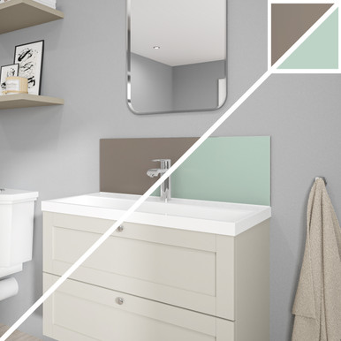 Wetwall Alloy Terra Grey/Seabreeze Green Alloy Vanity Splashback, 800mm x 250mm x 4mm product image