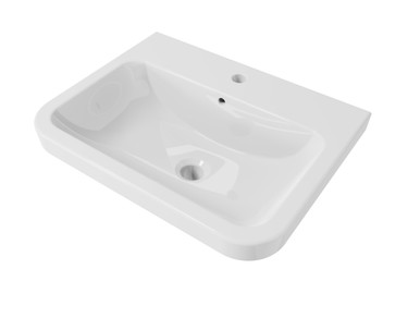 Distinct Coral Ceramic Basin, 500mm, 1 Tap Hole, White (Basin Only) product image