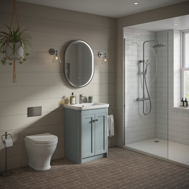 Distinct Cotswold 600mm Floor Standing Basin Unit, Pale Blue (Unit Only) product image