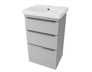 Distinct Cranborne 500mm Three Drawer Basin Unit, Light Grey (Unit Only) product image