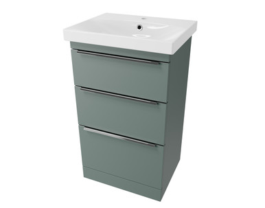 Distinct Cranborne 500mm 3-Drawer Basin Unit, N. Green (Unit Only) product image