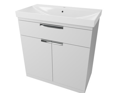 Distinct Dedham Basin Unit, 800mm, 1 Drawer, 2 Door, White (Unit Only) product image
