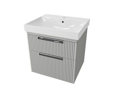 Distinct Dedham 500mm Fluted, Wall Mounted 2 Drawer Basin Unit (Unit Only) product image