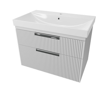 Distinct Dedham 700 Fluted 2-Drawer Basin Unit, Matt White (Unit Only) product image