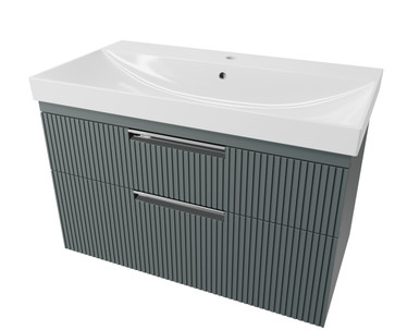 Distinct Dedham 800 Fluted 2-Drawer Basin Unit, Willow (Unit Only) product image