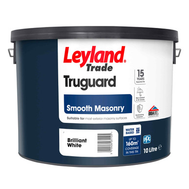 Leyland Trade Truguard Smooth Masonry Paint, Brilliant White, 10l product image